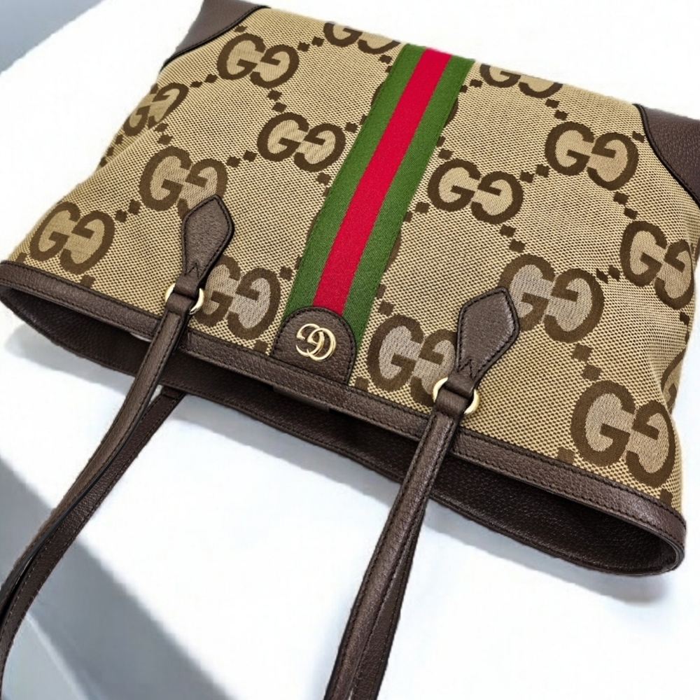 ✨️Authentic Gucci Medium Jumbo GG Tote Shoulder Bag - Picture 13 of 16